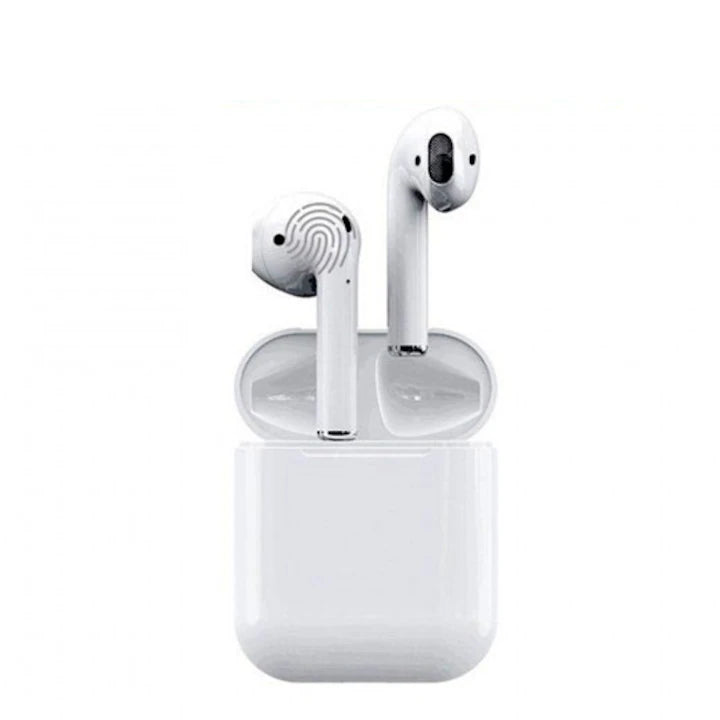 Casti fara Fir, WIRELESS, TWS i12 EDR, V5.0+, Profesionale, sunet 3D , compatibile cu orice telefon, Alb