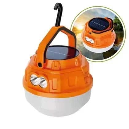 Lanternă LED portabilă cu încărcare solară și USB, portocalie, pentru camping, mattale.ro