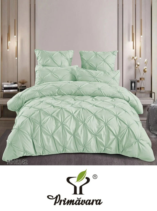 Lenjerie de pat verde deschis Primăvara 160x200, design modern, dormitor elegant, mattale.ro