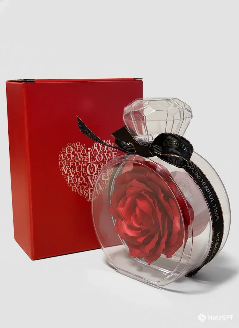 Săpun trandafir roșu în ambalaj cadou elegant, cutie roșie cu inimă, mattale.ro