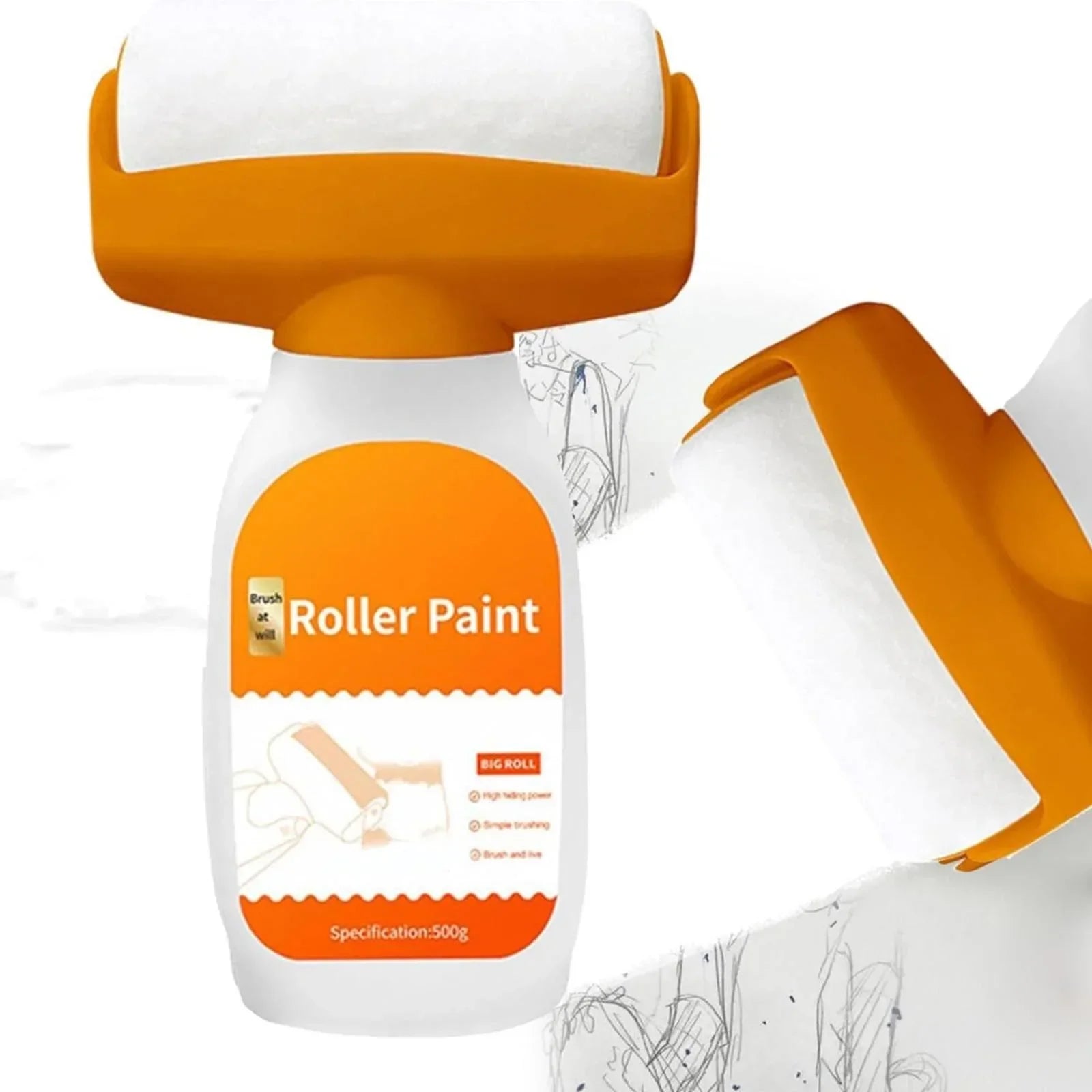 Rola pentru vopsit portocalie, Roller Paint, unelte premium pentru zugravit de la mattale.ro