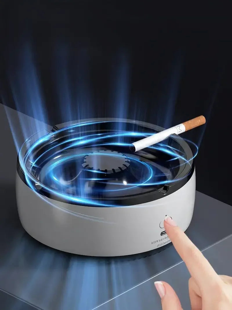 Scrumieră electrică modernă cu filtru, buton tactil și țigară, gadget casă mattale.ro