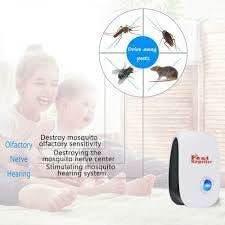 Set 4 Dispozitive antidaunatori cu ultrasunete, ABS, non-toxic, smart, Anti-tantari, anti rozatoare, gandaci, sobolani, insecte cu ultrasunete, alb.